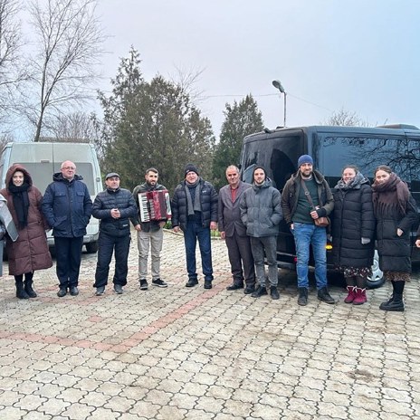 Abschiedsgebet und Ankunft in der Ukraine (Tarutino)