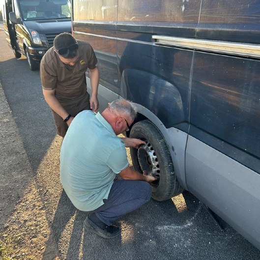 Ausfall des Hinterradreifens und Reparatur